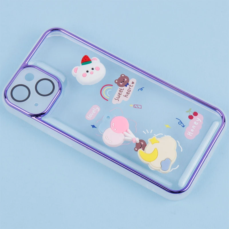 قاب شفاف عروسک برجسته محافظ لنزدار iPhone 13