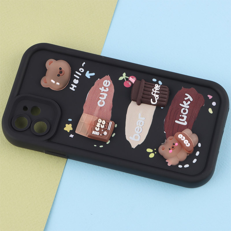 قاب سولید کیس عروسکی پاستیلی محافظ لنزدار iPhone 11