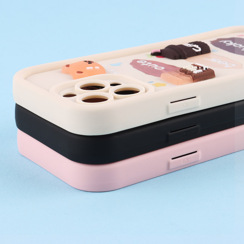 قاب سولید کیس عروسکی پاستیلی محافظ لنزدار iPhone 13 Pro Max