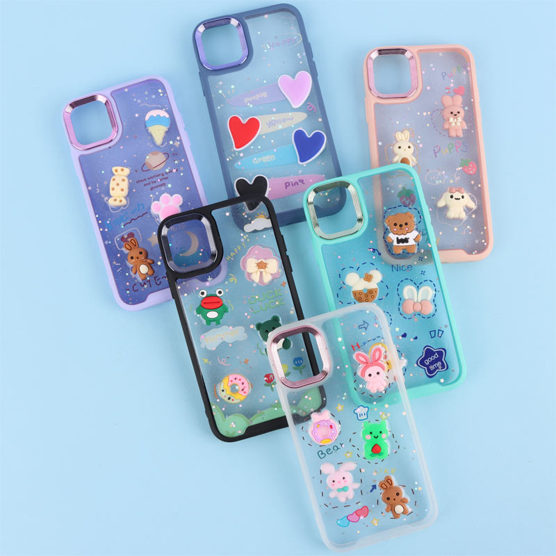 قاب شفاف شاینی متال ایرون عروسک برجسته iPhone 11