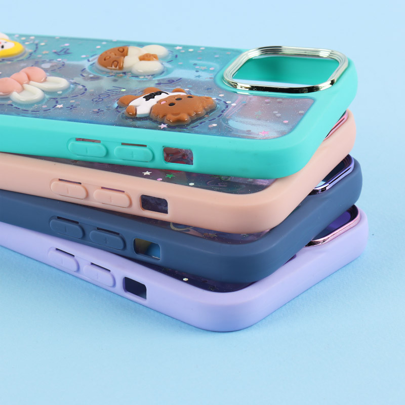 قاب شفاف شاینی متال ایرون عروسک برجسته iPhone 13