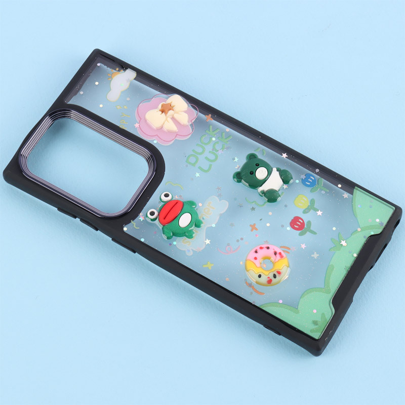 قاب شفاف شاینی متال ایرون عروسک برجسته Samsung Galaxy S23 Ultra