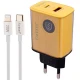 شارژر دیواری فست شارژ Earldom ES-EU40 2Port QC3.0 PD 3A 20W + کابل آیفونی