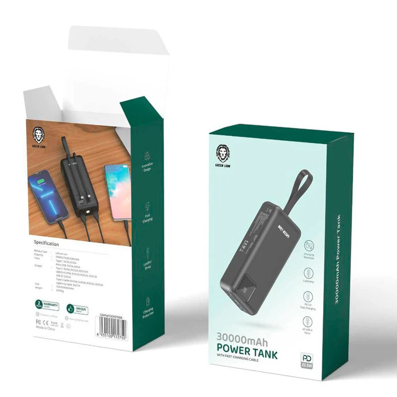 پاور بانک فست شارژ 30000 گرین لاین Green Lion Power Tank PD3.0 22.5W