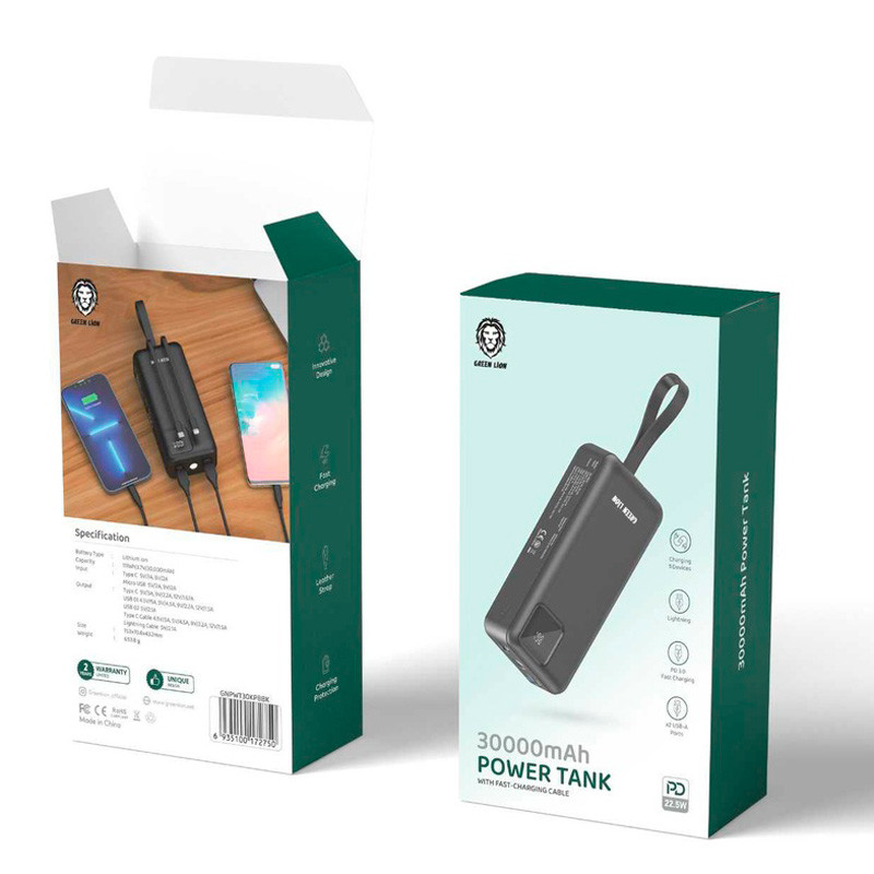 پاور بانک فست شارژ 30000 گرین لاین Green Lion Power Tank PD3.0 22.5W