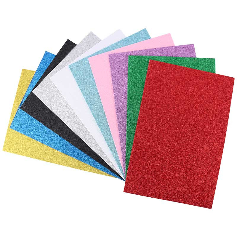 فوم رنگی اکلیلی Glitter Eva Foam A4 بسته ۱۰ عددی