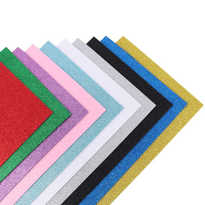 فوم رنگی اکلیلی Glitter Eva Foam A4 بسته ۱۰ عددی