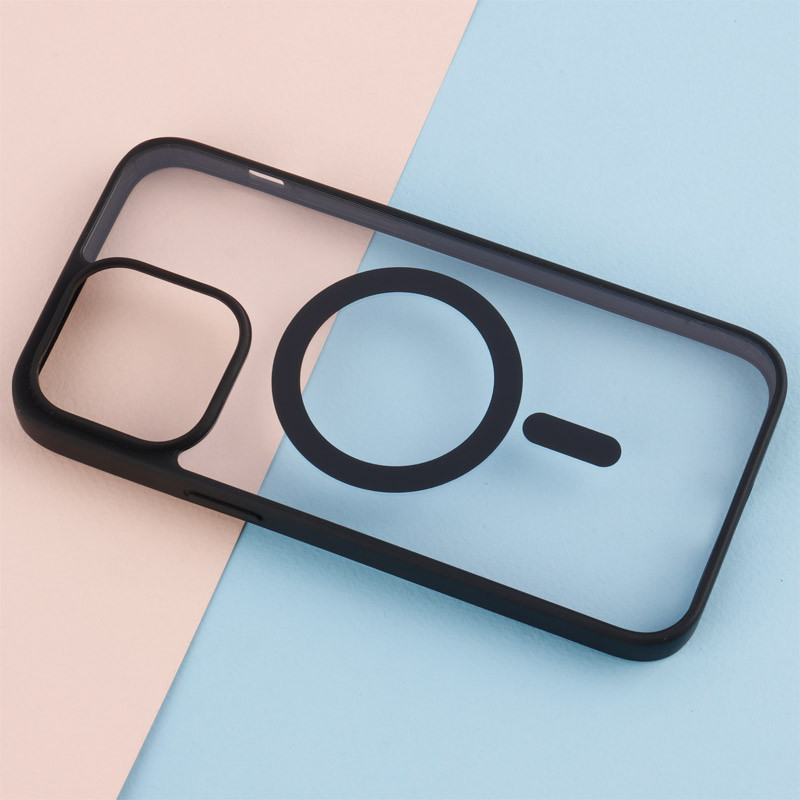 قاب PC شفاف دور رنگی مگ سیف iPhone 14 Pro Max
