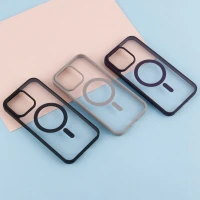 قاب PC شفاف دور رنگی مگ سیف iPhone 15 Pro Max