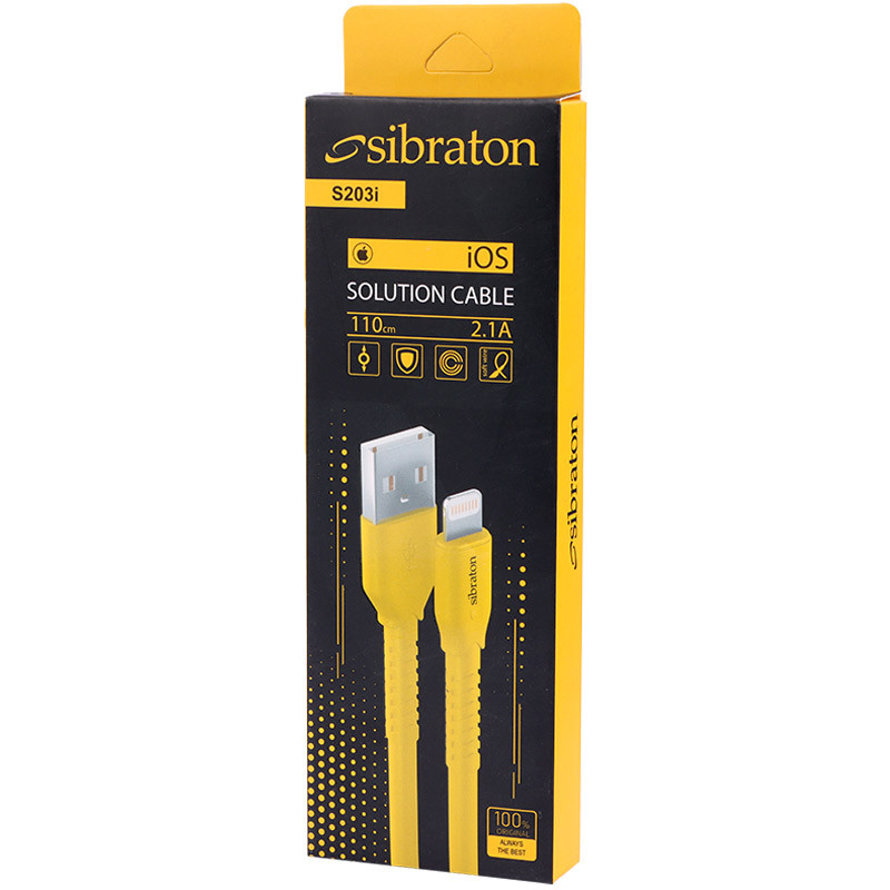 کابل آیفونی فست شارژ Sibraton S203I 2.1A 1.1m
