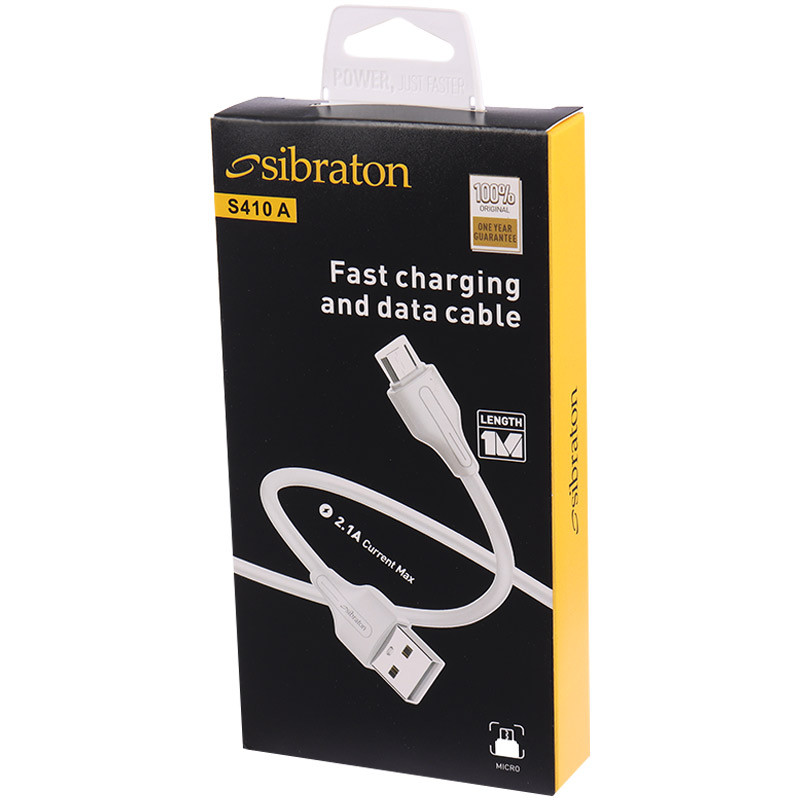 کابل میکرو یو اس بی فست شارژ Sibraton S410A 2.1A 1m