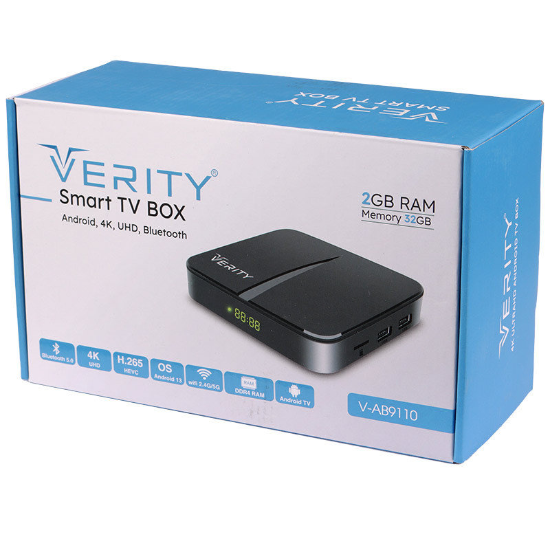 اندروید باکس Verity V-AB9110 4K + ریموت کنترل