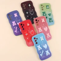 قاب رنگی مات عروسک برجسته محافظ لنزدار Samsung Galaxy A54