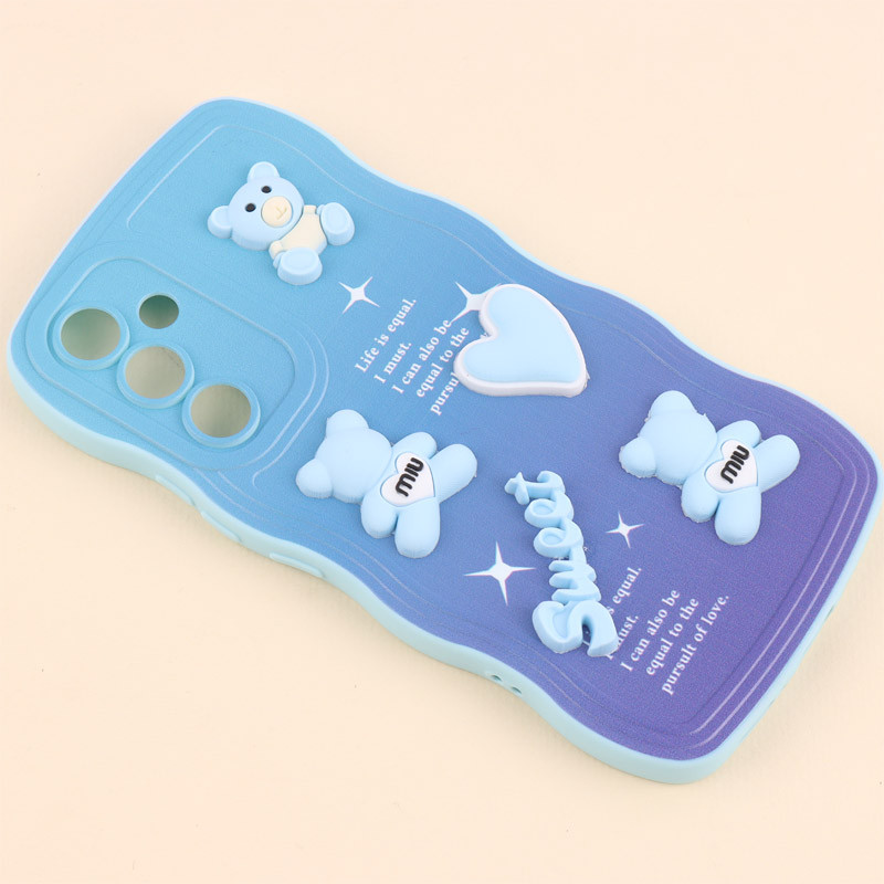 قاب رنگی مات عروسک برجسته محافظ لنزدار Samsung Galaxy A54