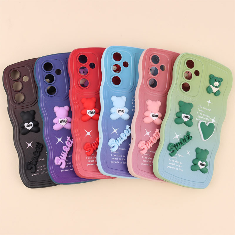 قاب رنگی مات عروسک برجسته محافظ لنزدار Samsung Galaxy A54