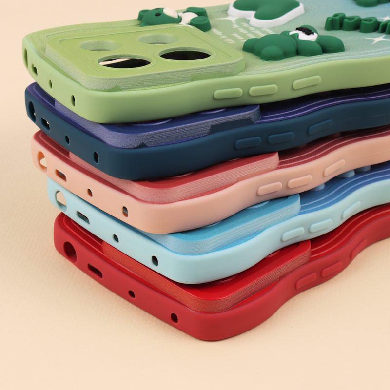 قاب کرومی رنگی مات عروسک برجسته محافظ لنزدار Xiaomi Redmi Note 13 Pro 4G