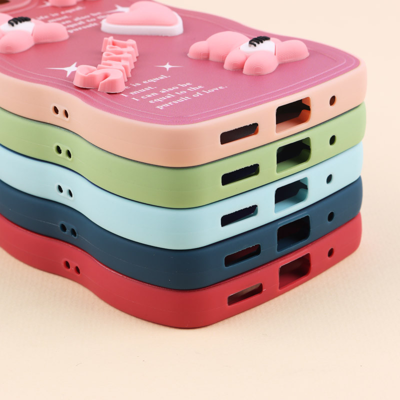 قاب کرومی رنگی مات عروسک برجسته محافظ لنزدار Xiaomi Redmi 12C