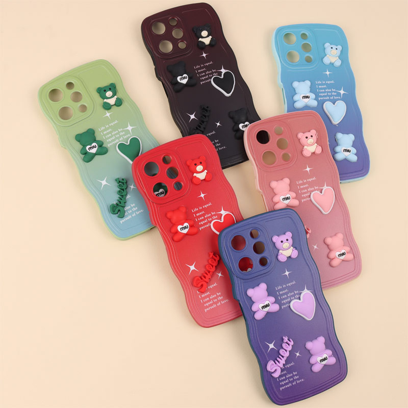 قاب رنگی مات عروسک برجسته محافظ لنزدار Xiaomi Redmi 12