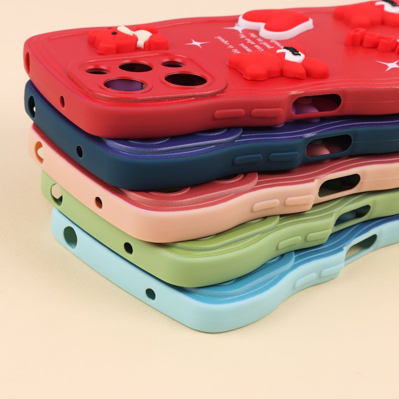 قاب رنگی مات عروسک برجسته محافظ لنزدار Xiaomi Redmi 12