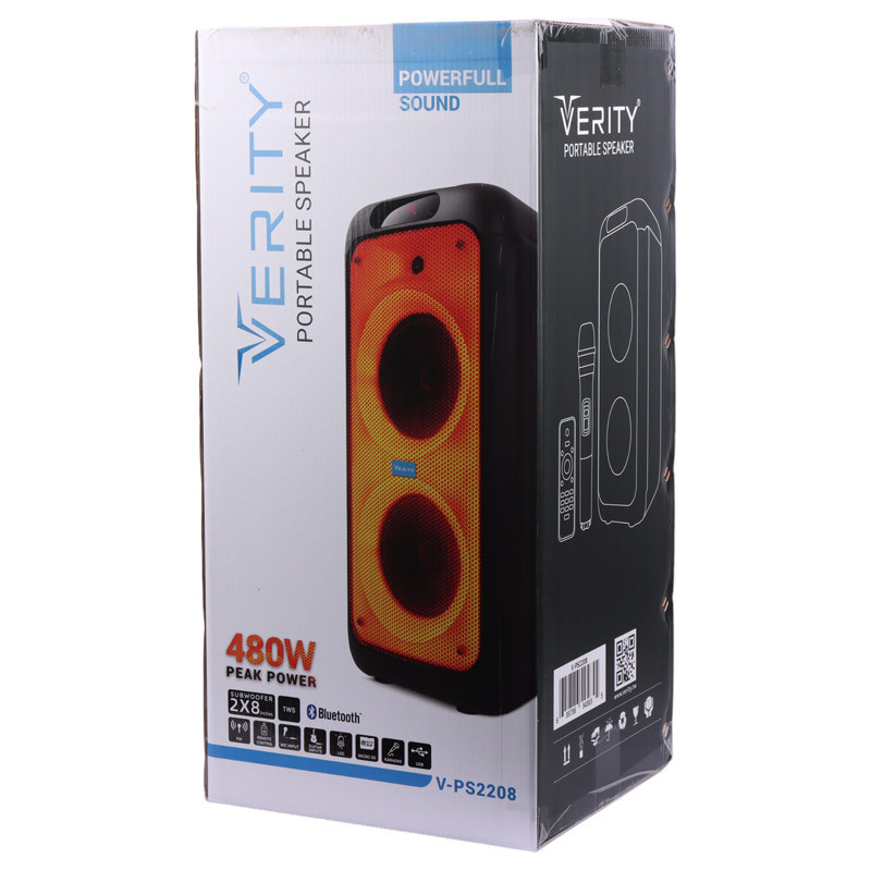 اسپیکر چمدانی بلوتوثی رم و فلش خور Verity V-PS2208