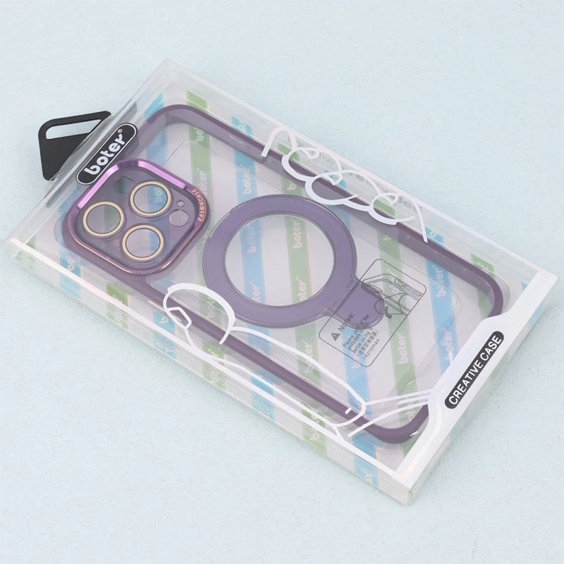 قاب PC شفاف مگ سیف Eason Case استند شو محافظ لنزدار iPhone 14 Pro Max