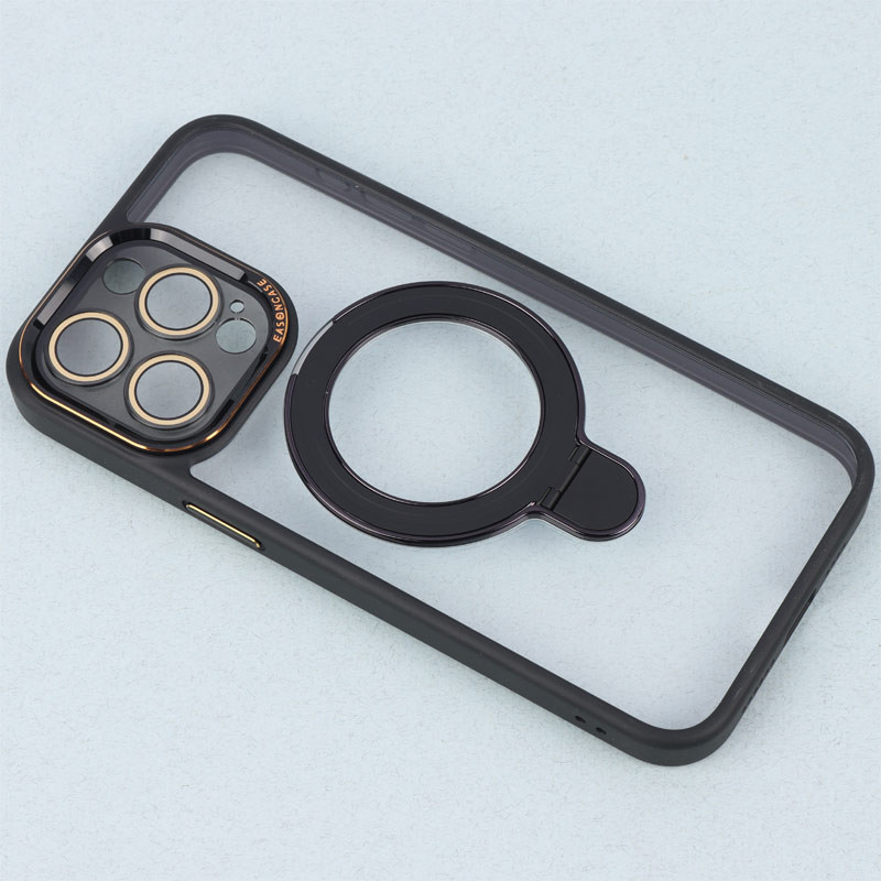 قاب PC شفاف مگ سیف Eason Case استند شو محافظ لنزدار iPhone 15 Pro Max