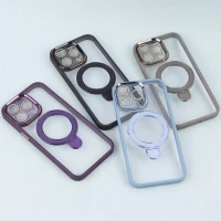 قاب PC شفاف مگ سیف Eason Case استند شو محافظ لنزدار iPhone 15 Pro Max