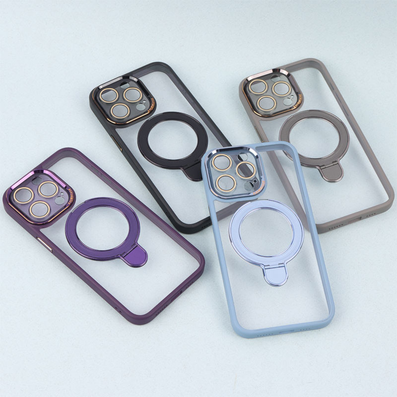 قاب PC شفاف مگ سیف Eason Case استند شو محافظ لنزدار iPhone 15 Pro Max