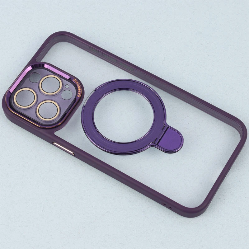 قاب PC شفاف مگ سیف Eason Case استند شو محافظ لنزدار iPhone 15 Pro Max