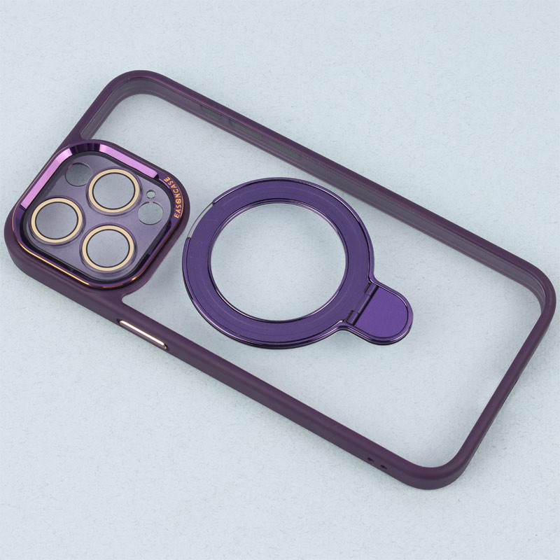 قاب PC شفاف مگ سیف Eason Case استند شو محافظ لنزدار iPhone 15 Pro Max