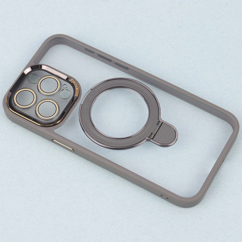 قاب PC شفاف مگ سیف Eason Case استند شو محافظ لنزدار iPhone 15 Pro Max