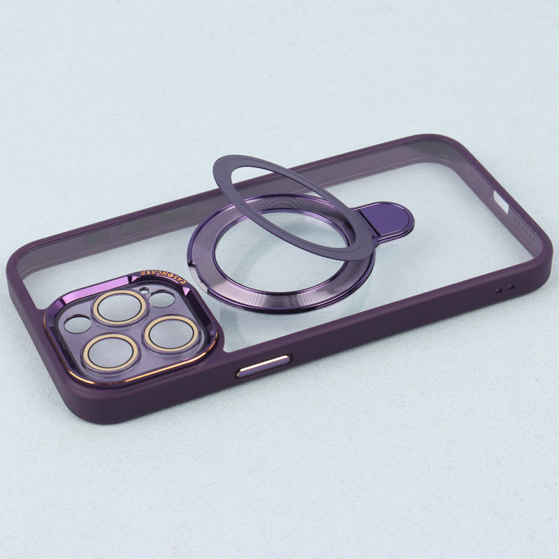 قاب PC شفاف مگ سیف Eason Case استند شو محافظ لنزدار iPhone 15 Pro Max