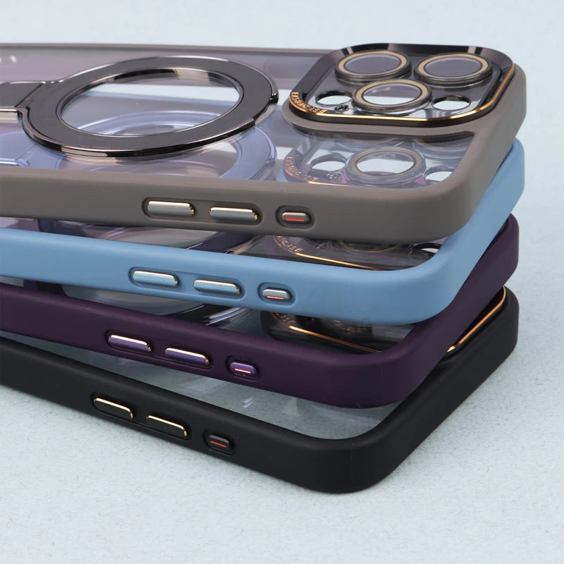 قاب PC شفاف مگ سیف Eason Case استند شو محافظ لنزدار iPhone 15 Pro Max