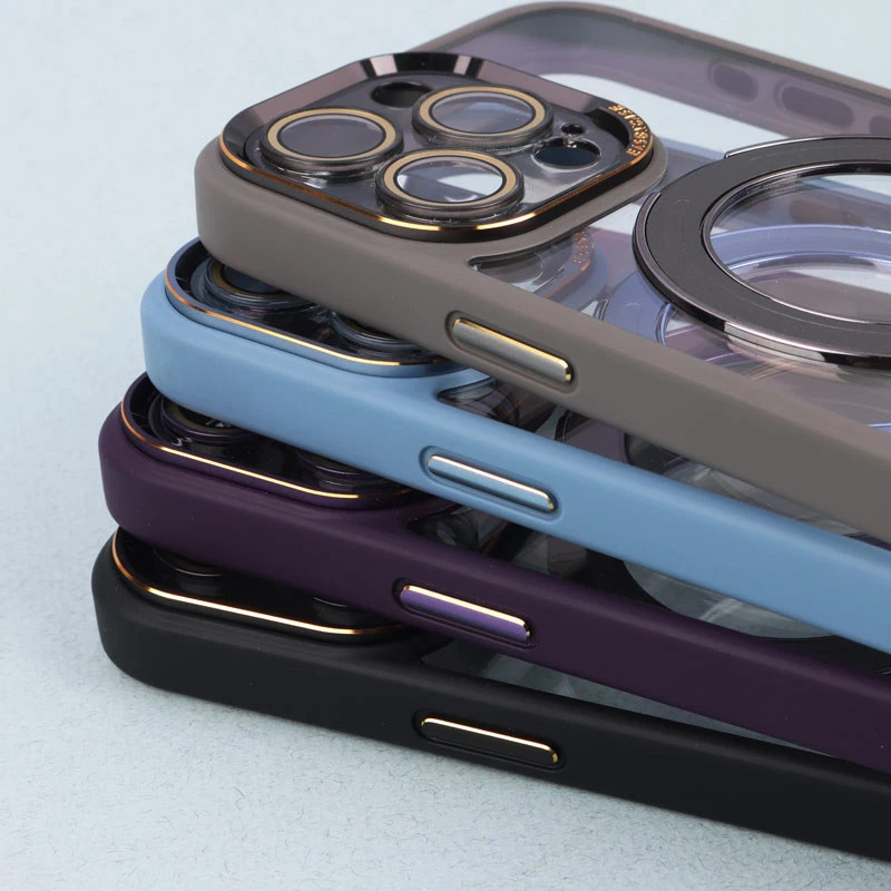 قاب PC شفاف مگ سیف Eason Case استند شو محافظ لنزدار iPhone 15 Pro Max
