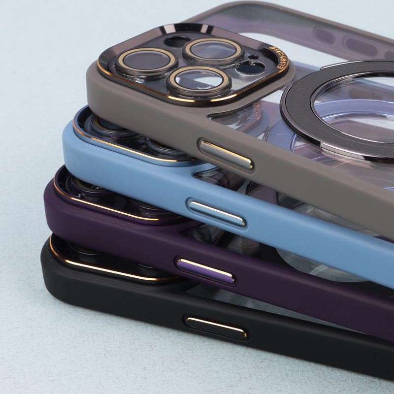 قاب PC شفاف مگ سیف Eason Case استند شو محافظ لنزدار iPhone 15 Pro Max