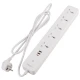 چند راهی ۵ خانه برق ارت دار الدینیو SC5319 با کابل ۲ متری + شارژر USB و Type-C