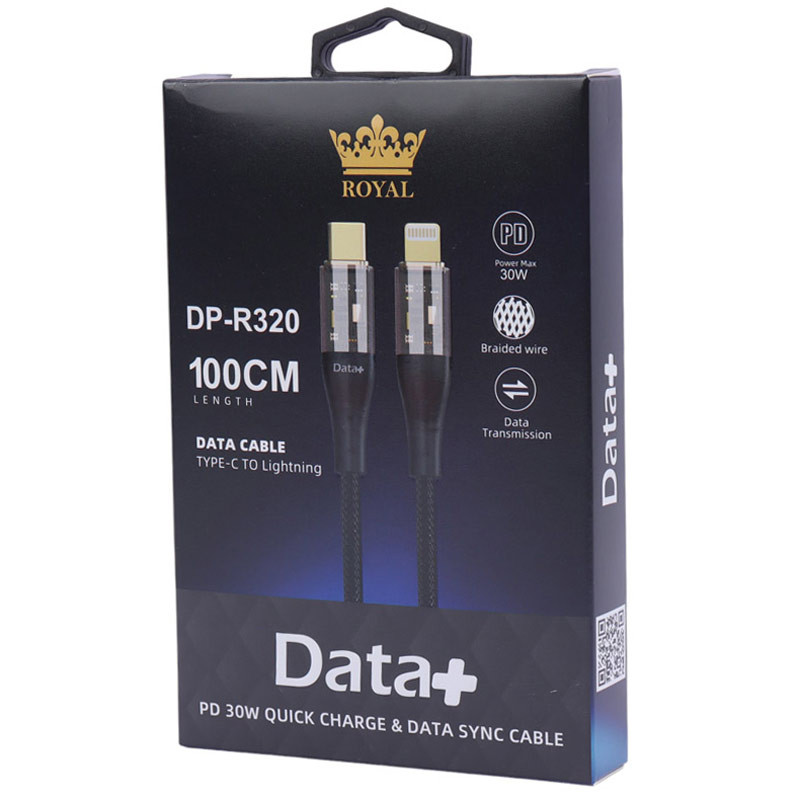 کابل تبدیل فست شارژ Data+ Royal DP-R320 Type-C to Lightning PD 30W 3A 1m