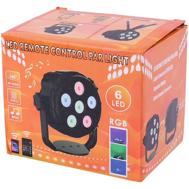 چراغ رقص نور 6LED + ریموت کنترل