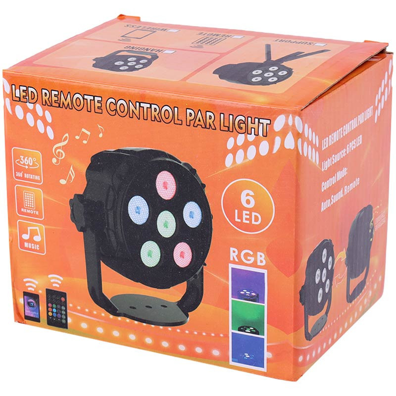 چراغ رقص نور 6LED + ریموت کنترل