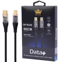 کابل تبدیل فست شارژ Data+ Royal DP-R320 Type-C to Lightning PD 30W 3A 1m