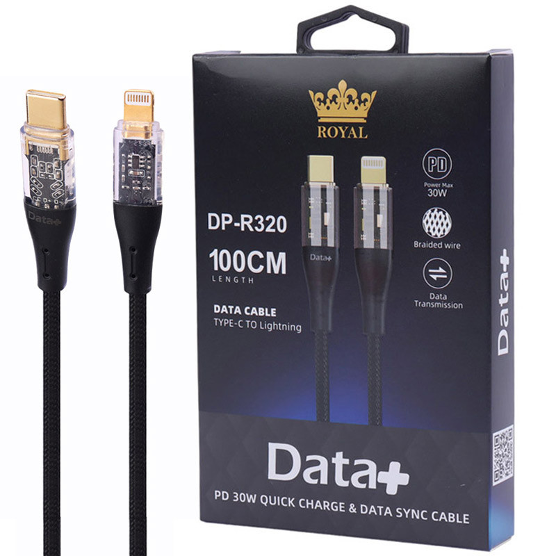 کابل تبدیل فست شارژ Data+ Royal DP-R320 Type-C to Lightning PD 30W 3A 1m