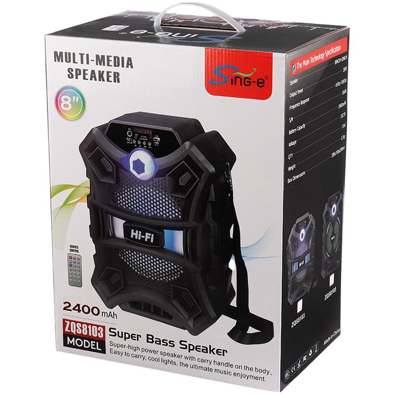 اسپیکر بلوتوثی رم و فلش خور Sing-E ZQS8103 + ریموت کنترل