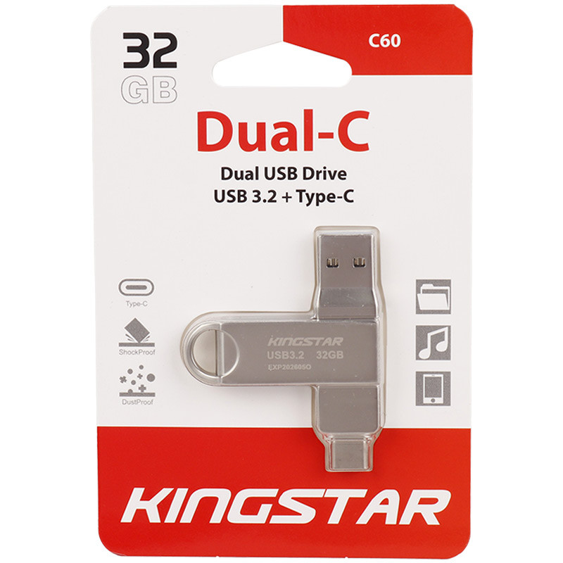 فلش 32 گیگ کینگ استار KingStar Dual-C C60 OTG Type-C USB3.2