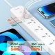 چند راهی ۵ خانه برق ارت دار الدینیو SC5319 با کابل ۲ متری + شارژر USB و Type-C