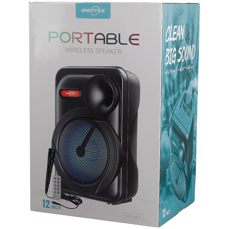 اسپیکر بلوتوثی رم و فلش خور Greatnice GTS-1877 + میکروفون و ریموت کنترل