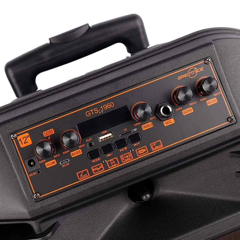 اسپیکر چمدانی بلوتوثی رم و فلش خور Greatnice GTS-1960 + میکروفون و ریموت کنترل