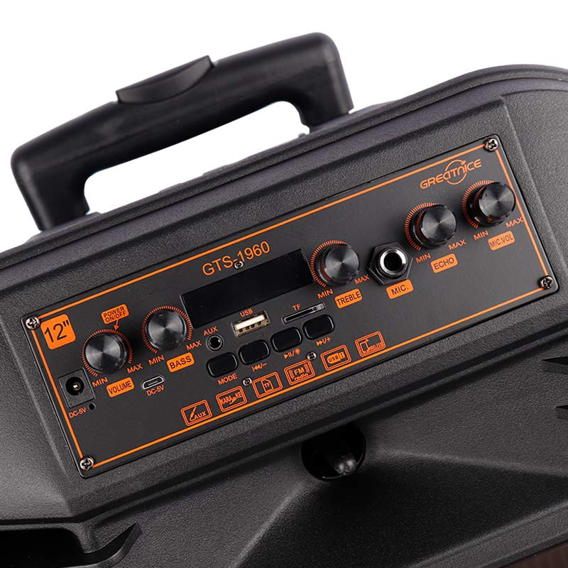 اسپیکر چمدانی بلوتوثی رم و فلش خور Greatnice GTS-1960 + میکروفون و ریموت کنترل