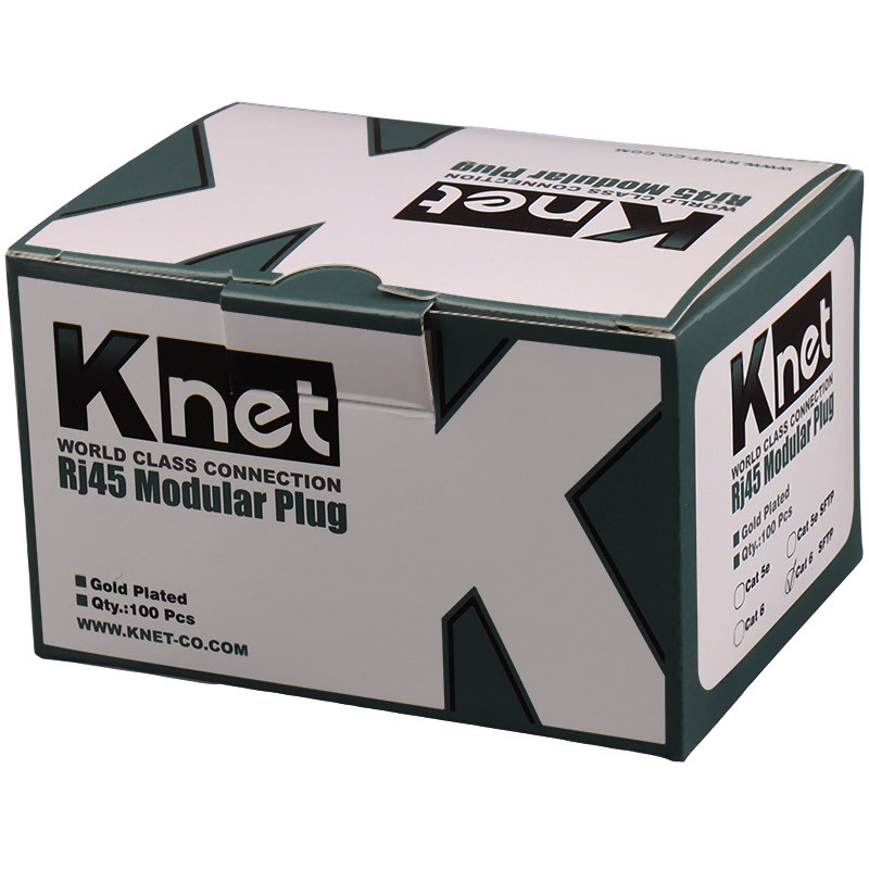 سوکت شبکه K-net RJ45 Cat6 SFTP بسته ۱۰۰ عددی