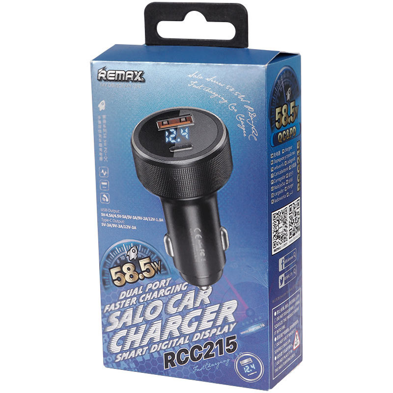 شارژر فندکی فست شارژ Remax RCC215 QC PD 5A 58.5W