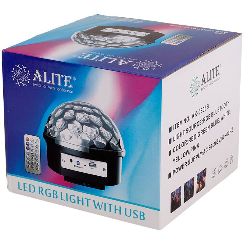 لامپ LED اسپیکر دار بلوتوثی و فلش خور Alite AK-0803B + ریموت کنترل و فلش مموری